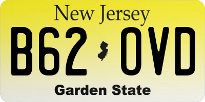 NJ license plate B62OVD