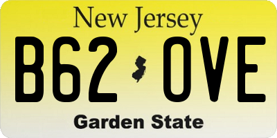 NJ license plate B62OVE