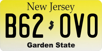 NJ license plate B62OVO