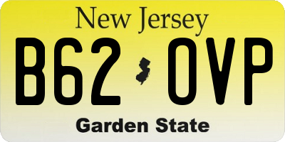 NJ license plate B62OVP