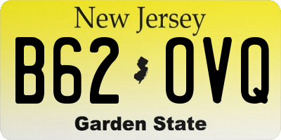 NJ license plate B62OVQ