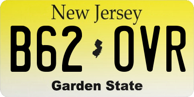 NJ license plate B62OVR