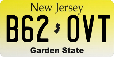 NJ license plate B62OVT