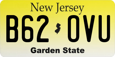 NJ license plate B62OVU