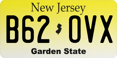 NJ license plate B62OVX