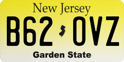 NJ license plate B62OVZ