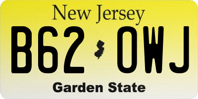 NJ license plate B62OWJ