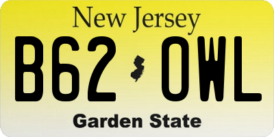 NJ license plate B62OWL