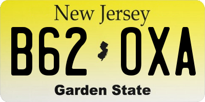 NJ license plate B62OXA