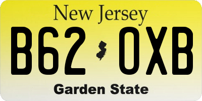 NJ license plate B62OXB