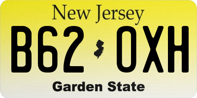 NJ license plate B62OXH