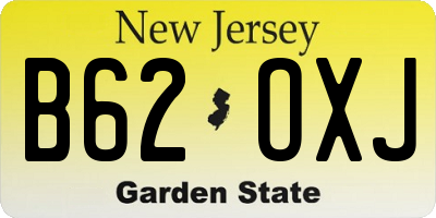NJ license plate B62OXJ
