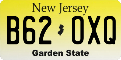 NJ license plate B62OXQ