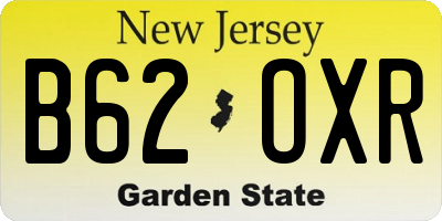 NJ license plate B62OXR