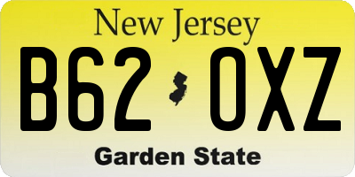 NJ license plate B62OXZ