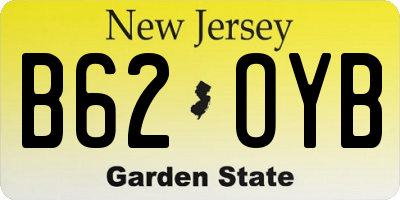 NJ license plate B62OYB
