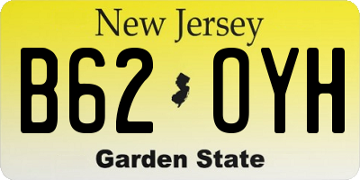 NJ license plate B62OYH