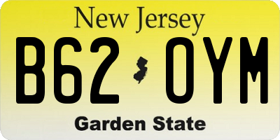 NJ license plate B62OYM