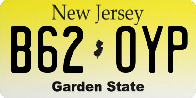 NJ license plate B62OYP