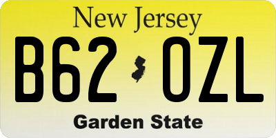 NJ license plate B62OZL