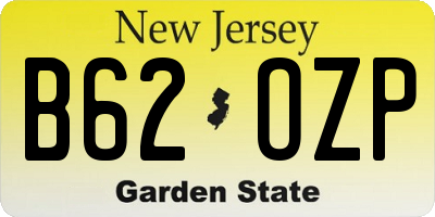 NJ license plate B62OZP