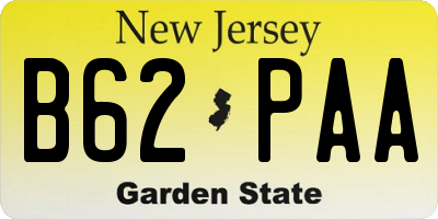 NJ license plate B62PAA
