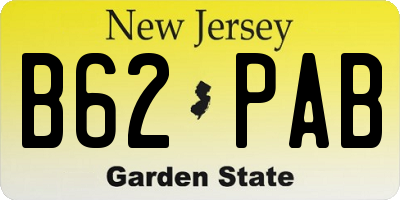 NJ license plate B62PAB