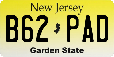 NJ license plate B62PAD