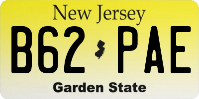 NJ license plate B62PAE