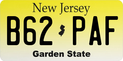 NJ license plate B62PAF