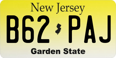 NJ license plate B62PAJ