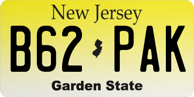 NJ license plate B62PAK
