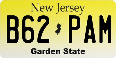 NJ license plate B62PAM