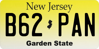 NJ license plate B62PAN