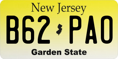 NJ license plate B62PAO