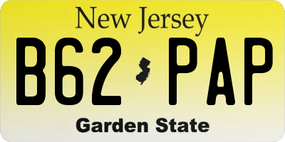 NJ license plate B62PAP