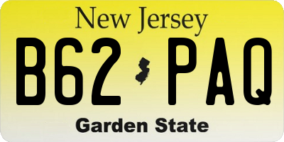NJ license plate B62PAQ