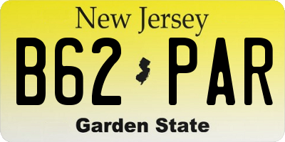 NJ license plate B62PAR