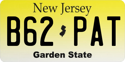 NJ license plate B62PAT