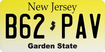 NJ license plate B62PAV