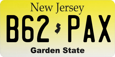 NJ license plate B62PAX