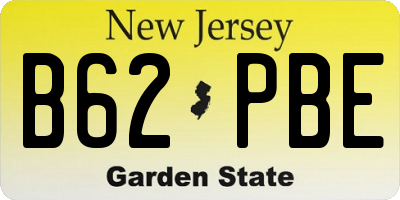 NJ license plate B62PBE