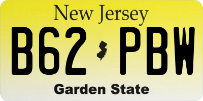 NJ license plate B62PBW