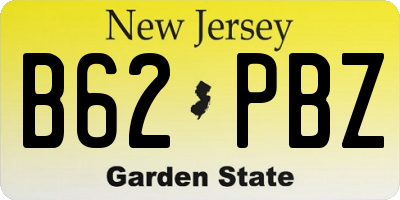 NJ license plate B62PBZ