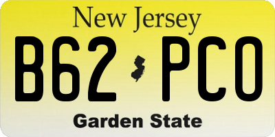 NJ license plate B62PCO