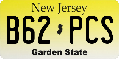 NJ license plate B62PCS
