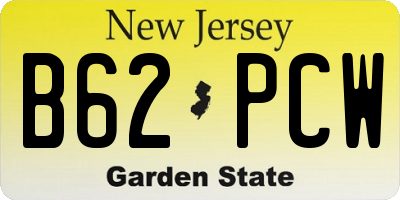NJ license plate B62PCW