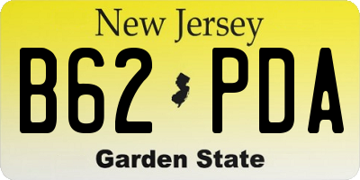 NJ license plate B62PDA