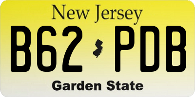 NJ license plate B62PDB