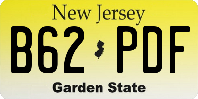 NJ license plate B62PDF